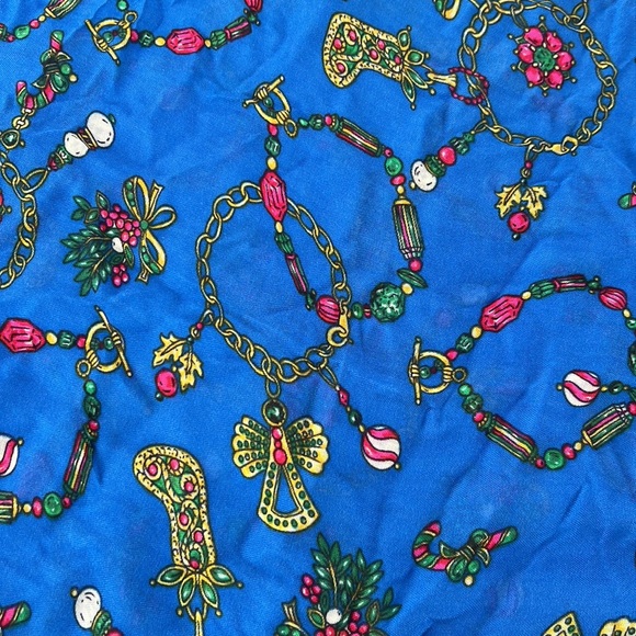 Talbots blue Christmas infinity scarf - Picture 7 of 10